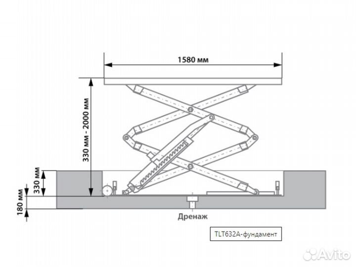 Ножничный подъемник Launch TLT-630A (N) 3т