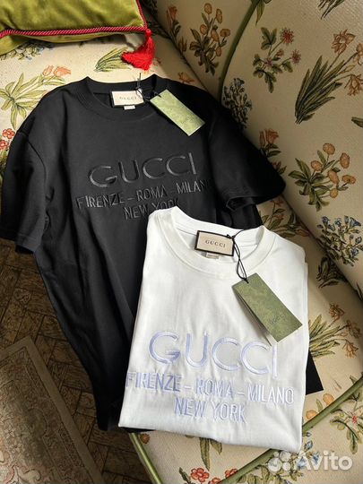 Футболка gucci белая и черная