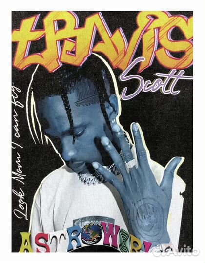 Футболка из плотного материала Travis Scott