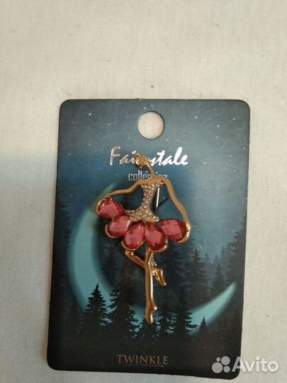 Брошь балерина новая,клипсы, браслет винтаж Чехия