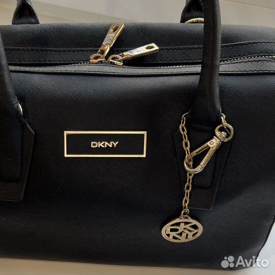 Сумка dkny оригинал женская черная кожа сафьяно