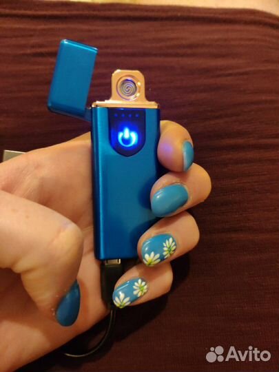 USB зажигалка новая синяя