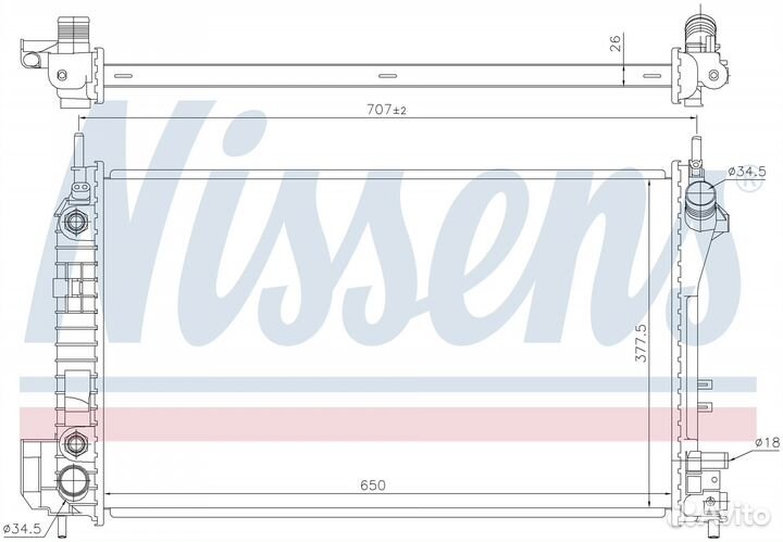 Радиатор охлаждения двс cadillac BLS (2006) 2.8 T