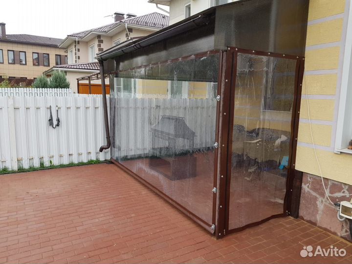 Мягкие, гибкие окна для террасы, беседки под ключ