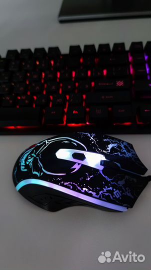 Клавиатура+мышка+коврик, игровой набор, новый