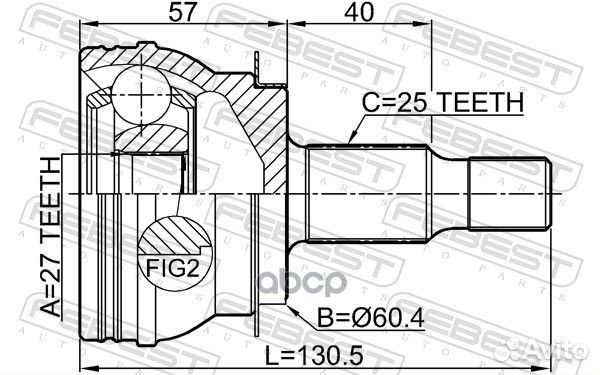 ШРУС наружный 27X60.4X25 mercedes A 160 1610W24