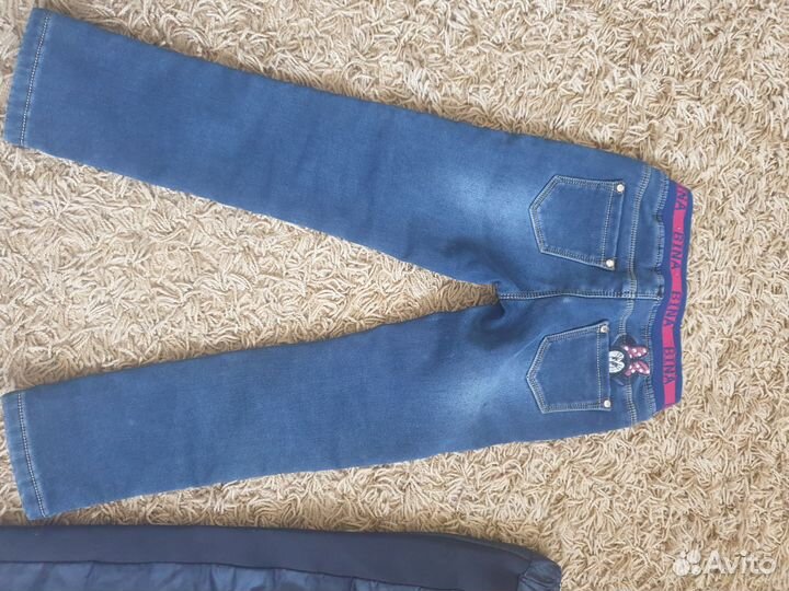 Джинсы утепленные для девочки 116см