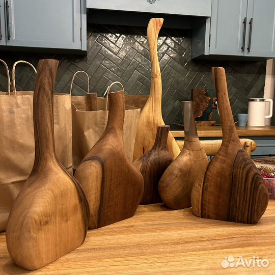 Вазон для сухоцветов из массива дерева