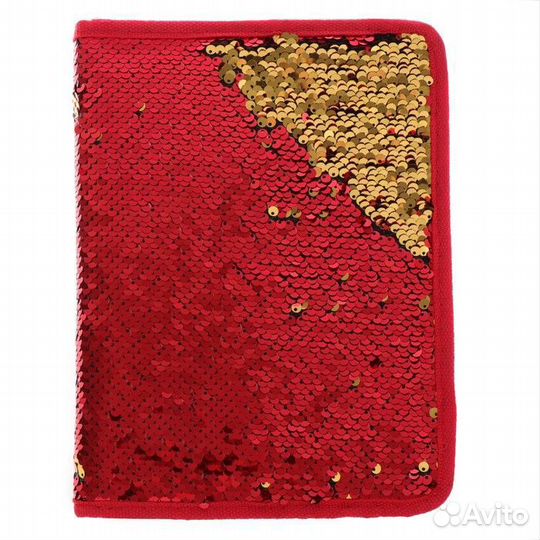 Папка для тетрадей формат А4, на молнии, Пайетки д