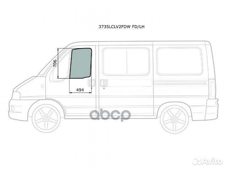 Стекло переднее левое опускное peugeot boxer/CI