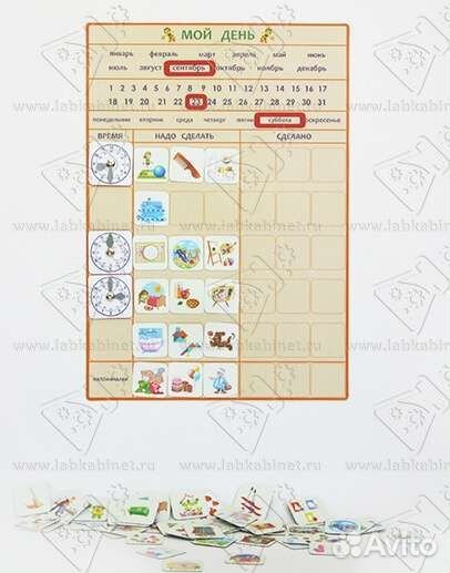 Магнитная доска-организатор дня ребенка 