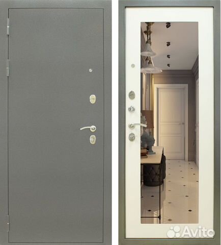 Дверь металлическая с зеркалом