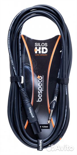 Кабель межблочный XLR-M-Jack Bespeco hdsm450 4.5 m