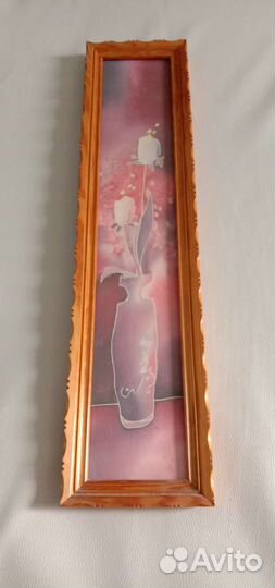 Длинная картина в раме. Батик