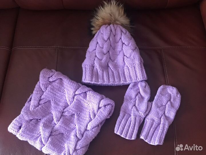 Комплект шапка и снуд для девочки 8-10лет