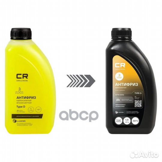 Антифриз Type D, флуор. -40С, желтый, готовый