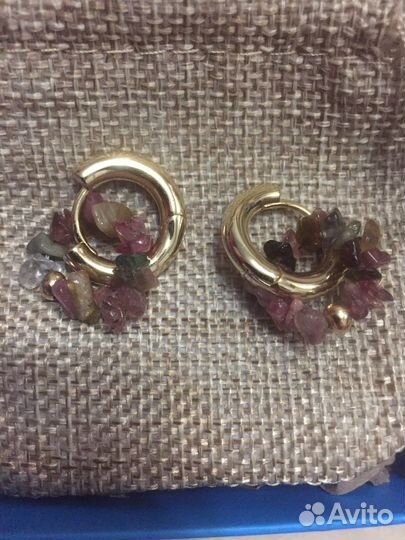 Серьги с турмалином