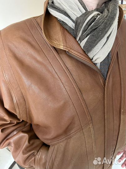 Кожаная куртка бомбер 50-52 б/у