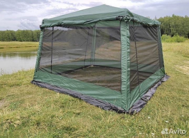 Шатер усиленный с юбкой 3х3 с сетками и шторами
