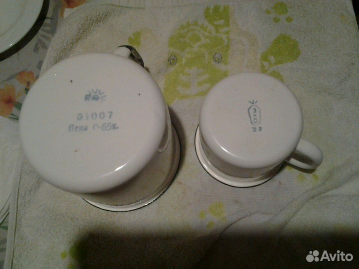 Эмалированная кружка 1 литр, чайник, СССР