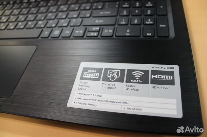 Ноутбук Acer 15 дюймов Ryzen 3 SSD 4K 2 видеокарты