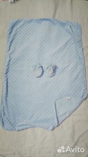 Велюров. плед Baby Nice+дар шапочка, антимоскитка