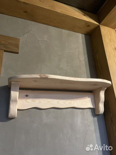 Полка из дерева ручная работа 75х25см некрашенная