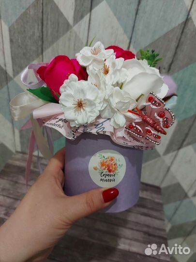 Букет роз из мыла