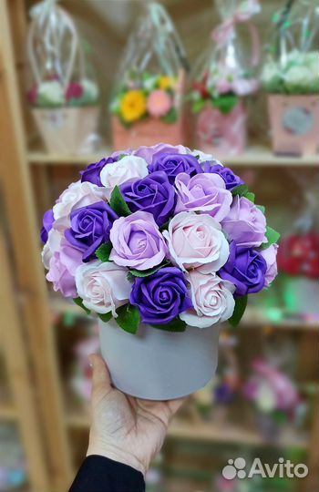 Букет из мыла, мыльных роз, тюльпаны, подарок