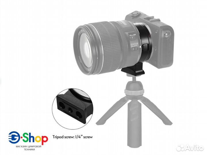 Адаптер для Canon с оптики EF на тушку EOS R (чип)