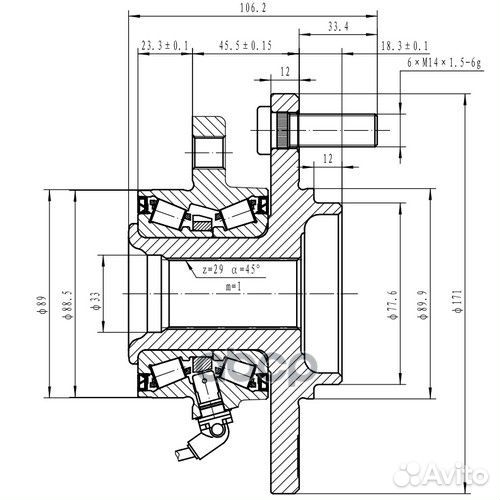 Ступица передняя Z89129R Zikmar