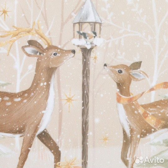 Новогодний комплект штор для кухни с подхватами 'C