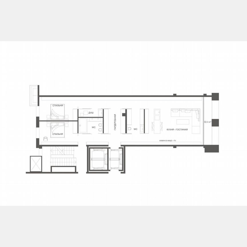 2-к. квартира, 132,9 м², 2/8 эт.