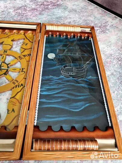 Нарды ручной работы со стеклом