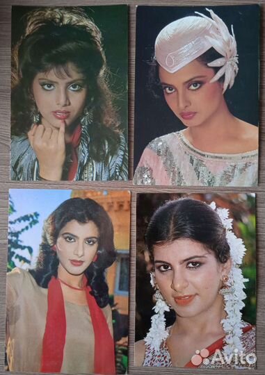 Старые оригиналы открытки с Рекхой, Шри и др