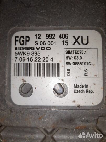 Эбу двигателя Opel Astra Z18XER