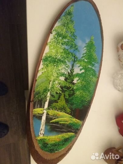 Продам картину на срезе дерева из каменной крошки