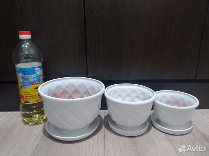 Набор горшков для цветов 3шт