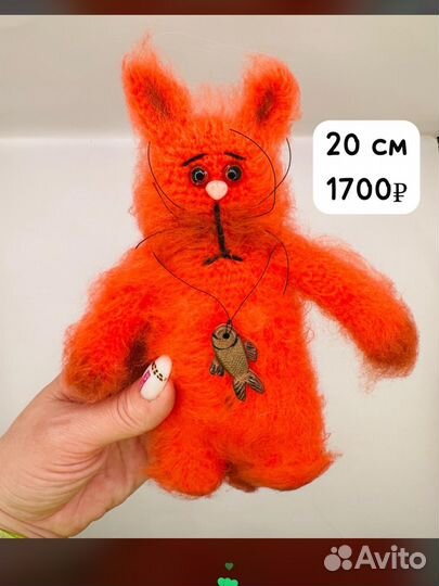 Вязаные игрушки ручной работы коты