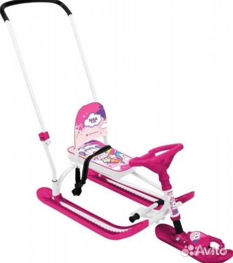 Снегокат Nika Twiny-2 со спинкой и родительским уп