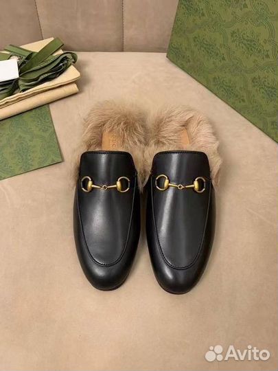 Мюли с мехом gucci