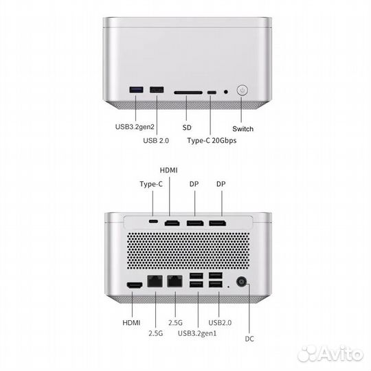 Игровой мини пк Fevm FN60G. AMD RX 6600 8 гб