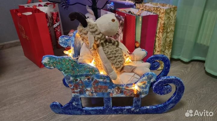 Сани новогодние ручной работы