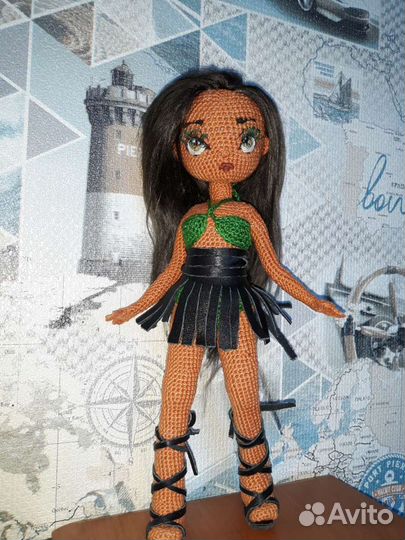 Кукла Миа вязанная,каркасная,интерьерная