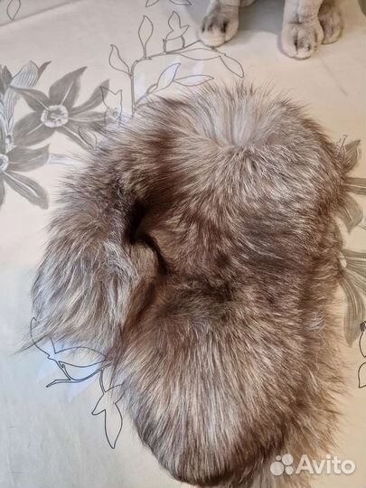 Шапка ушанка - чернобурка, черная