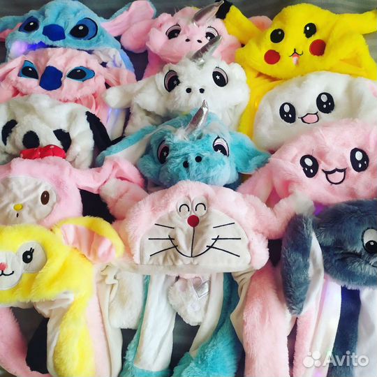 Шапка светящаяся с двигающимися ушами пикач Стич п