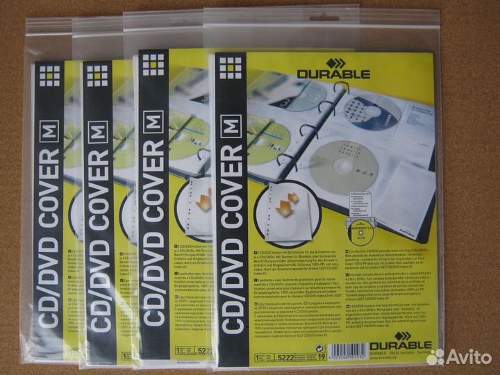Футляры для компакт-дисков CD/DVD cover,4 упаковки