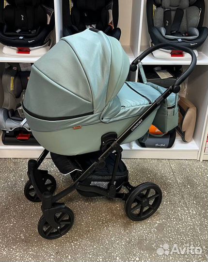 Коляска 2 в 1 Pituso Confort, Кожа Misty Mint