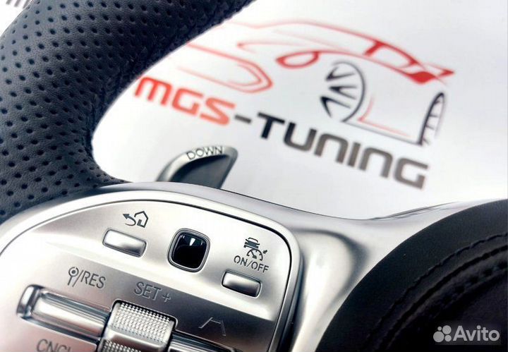 Руль Mercedes 63 AMG карбон активный круиз подушка