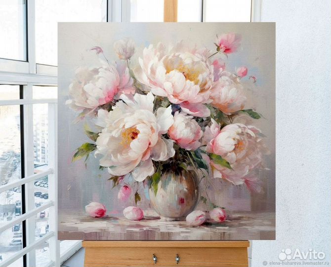Картина для интерьера Пионы